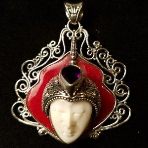 Balinese Carved Ox  Bone Pendant